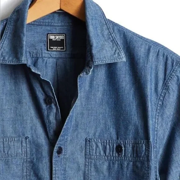 Todd Snyder Blue Casual Button Down Shirt - Picture 2 of 5